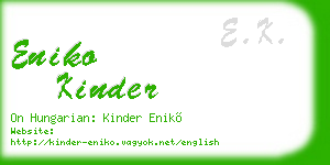 eniko kinder business card
